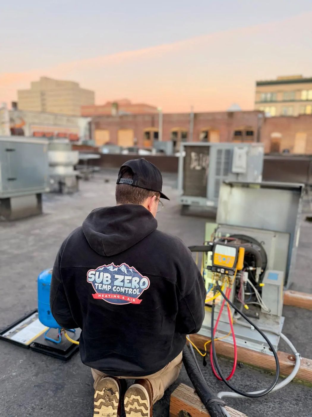 Sub Zero Temp Control technician at work