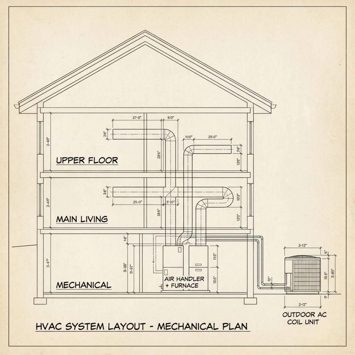 HVAC system layout plan